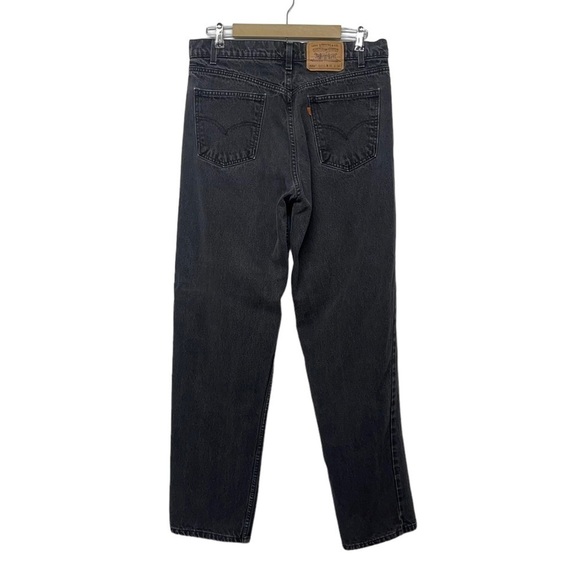Levi’s 505 Orange Tab Black Relaxed Fit Tapered Leg Jeans Size 36 - Picture 1 of 8